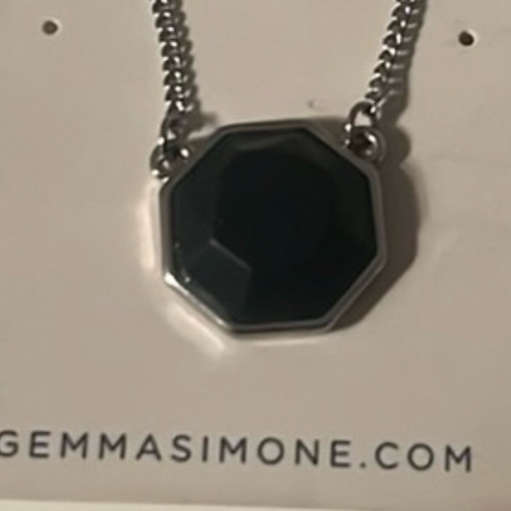Gemma Simone Black and Silver tone Necklace